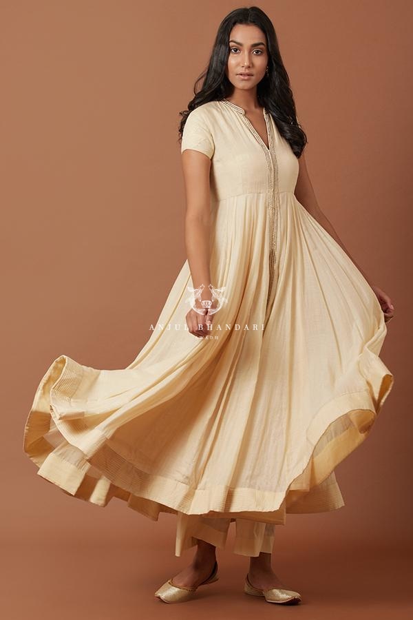 Beige Anarkali Set