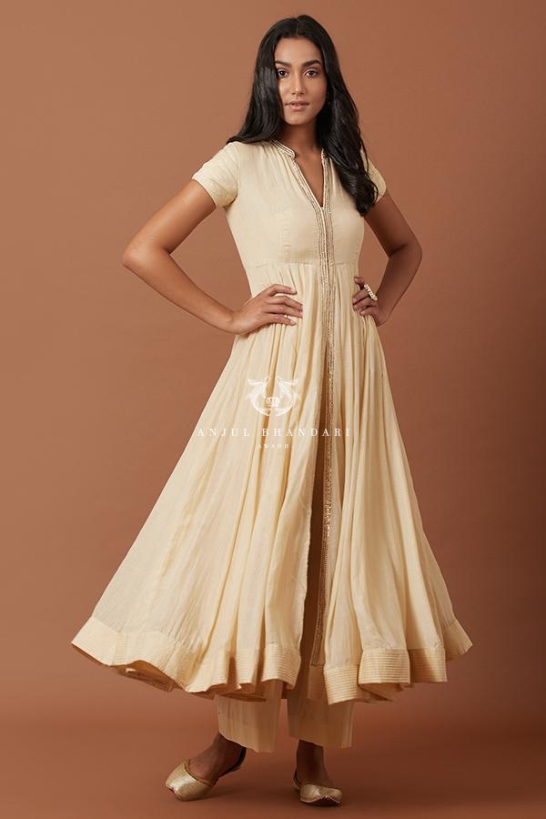 Beige colour anarkali sale