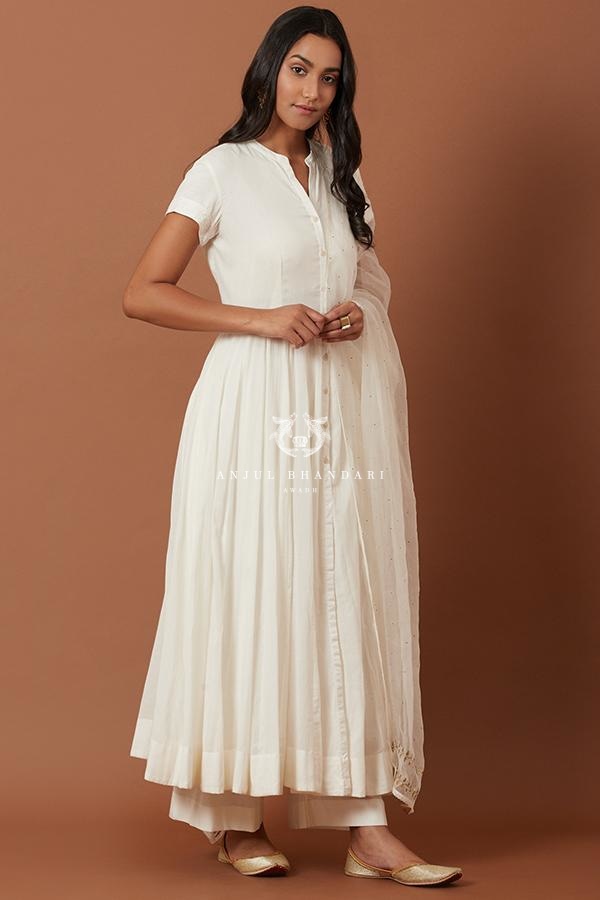 Plain white cheap anarkali kurti