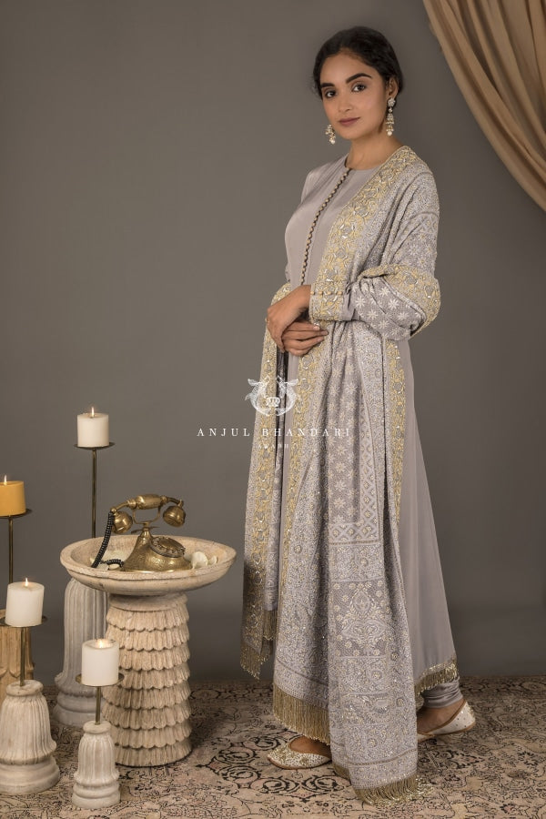 
                  
                    Load image into Gallery viewer, Anarkali Grey Blue
                  
                
