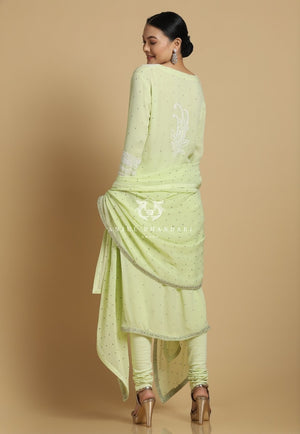 
                  
                    Load image into Gallery viewer, Chikankari Suit Set Mint Green Kurta
                  
                