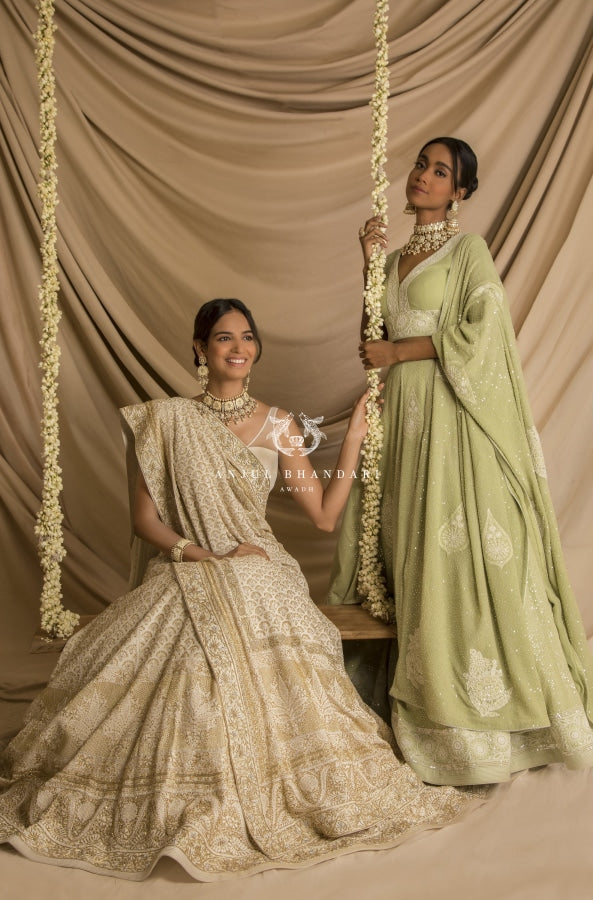 
                  
                    Load image into Gallery viewer, Lehenga Mint Green Set
                  
                
