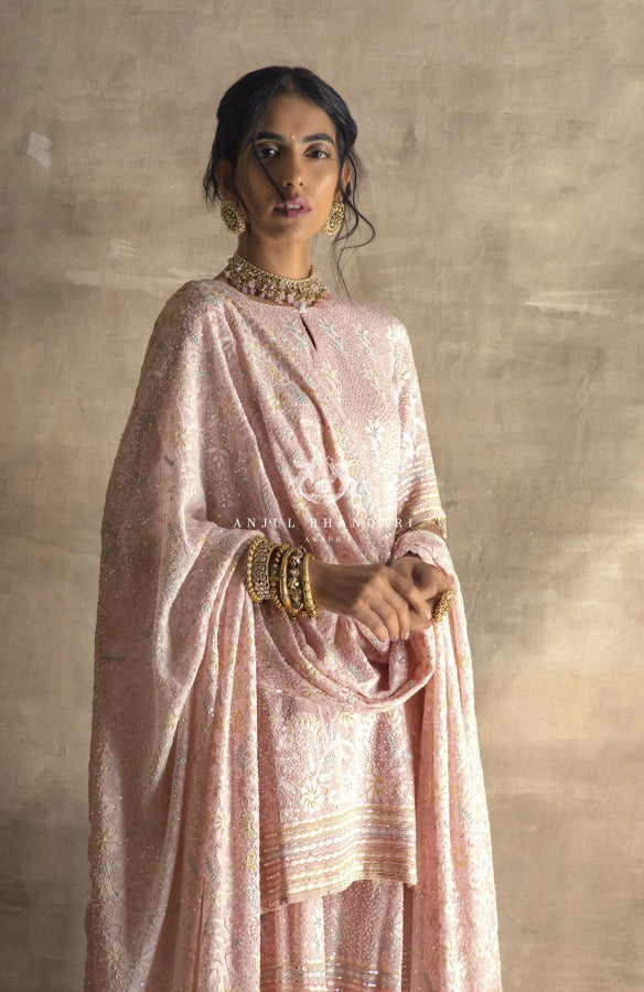 
                  
                    Load image into Gallery viewer, Sharara Blush Pink Set
                  
                