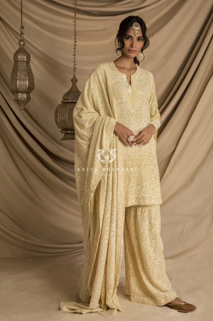 
                  
                    Load image into Gallery viewer, Sharara Pastel Yellow Set
                  
                