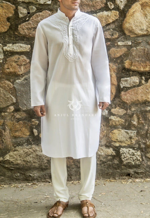 
                  
                    Load image into Gallery viewer, White Aligarhi Kurta Menswear
                  
                